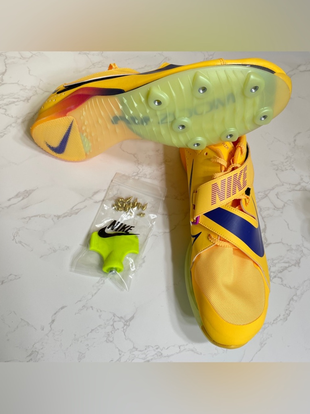 Nike Zoom LJ Elite Long Jump Track Spikes Citron Pulse Men's Size 13 FZ9326-800